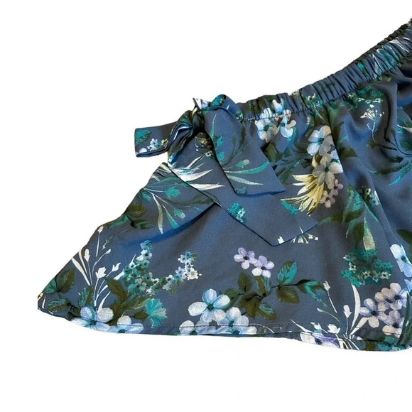 Altar'd State Dress NWT Floral Tie Off Shoulder Lined Blue Women’s Medium - Picture 5 of 10